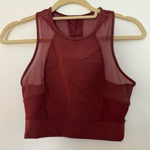Lululemon crop workout tank with mesh